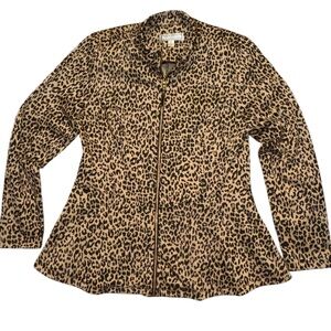 Vintage Simonton Says Leopard Full Zipper Animal Jacket Size Medium EUC 90s